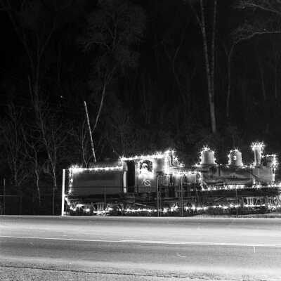 Locomotive at the west city entrance, W. Stockton St.