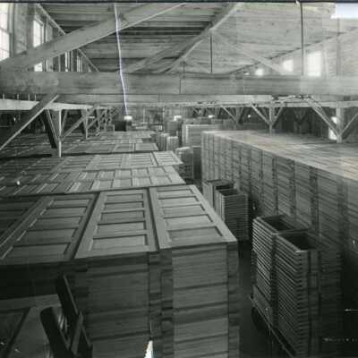 Doors stacked for shipment