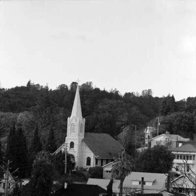Sonora scene and St. Patrick Catholic Church