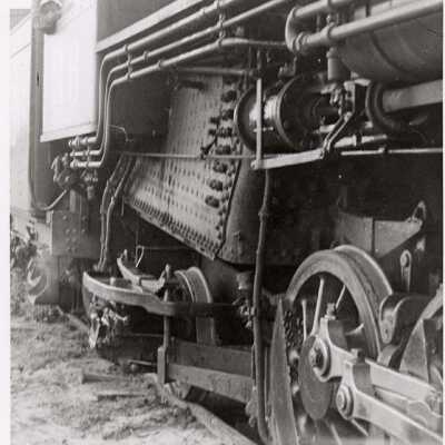 Sierra Railroad Engine #36 - A portion of the engine with a man in the window