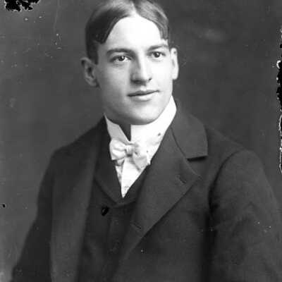 Unidentified man in vested-suit bow tie