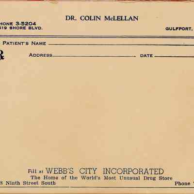 Gulfport Clinic Prescription Pad