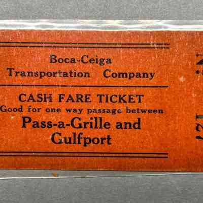 Boca Ciega Transportation Company Ticket, No. 127