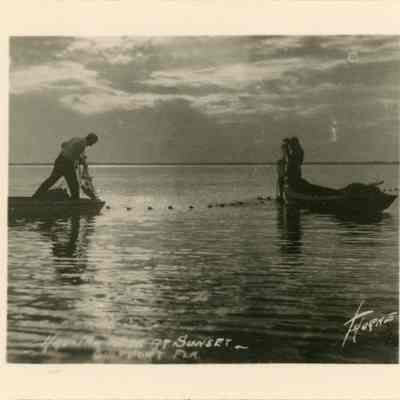 Hauling Nets at Sunset
