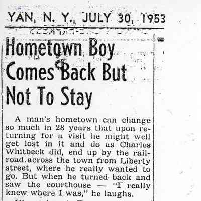 [Clipping] "Hometown Boy Comes Back But Not To Stay"