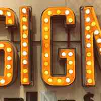 "SIGN" Lightbulb Illuminated Changeable Letters