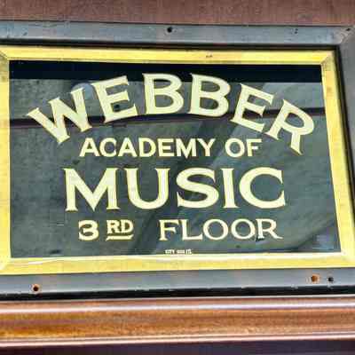 Webber Academy of Music Gold Leaf Sign