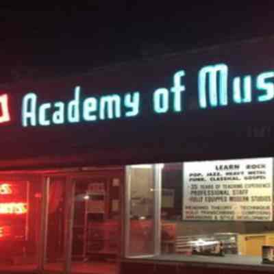 Palomba Academy of Music Porcelain and Neon Sign