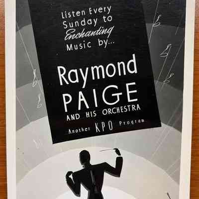 Raymond Paige Show Card Photograph