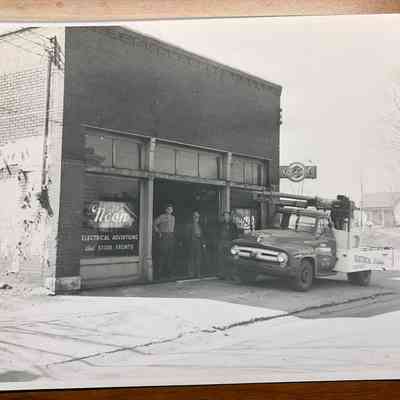 Greer Neon Co. Truck and Building Photograph