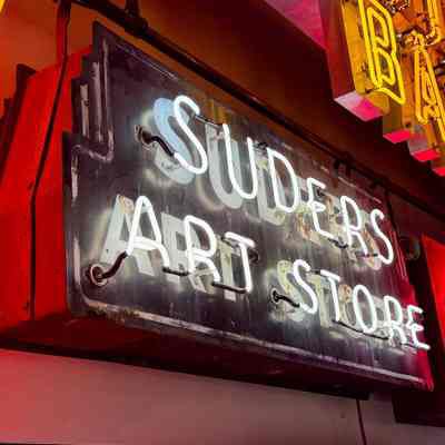 Suder's Art Store Neon Sign