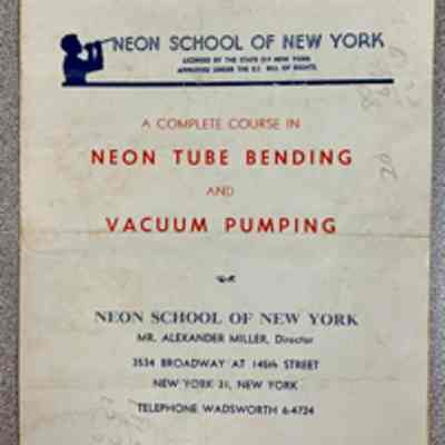 Neon School of New York - Neon Tube Bending Booklet