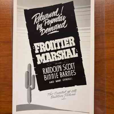 Frontier Marshal Show Card Photograph