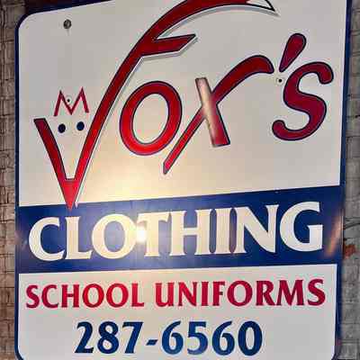 Fox's Clothing Metal Sign