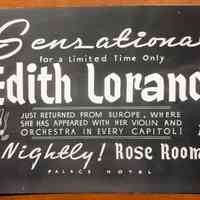 Edith Lorand Show Card Photograph