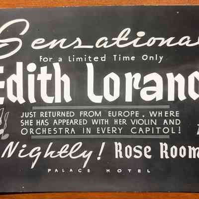 Edith Lorand Show Card Photograph