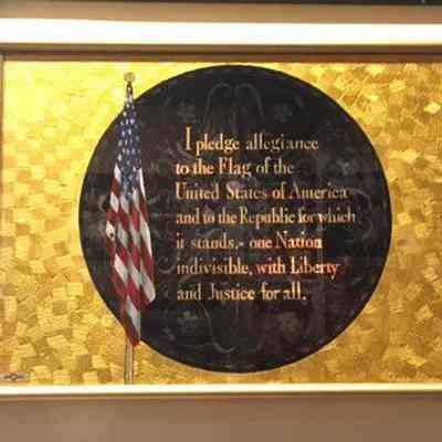 Pledge of Allegiance Gilded Glass Sign