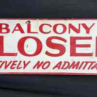 Wooden Balcony Closed Sign