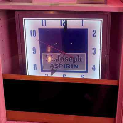 St. Joseph's Aspirin Neon Clock