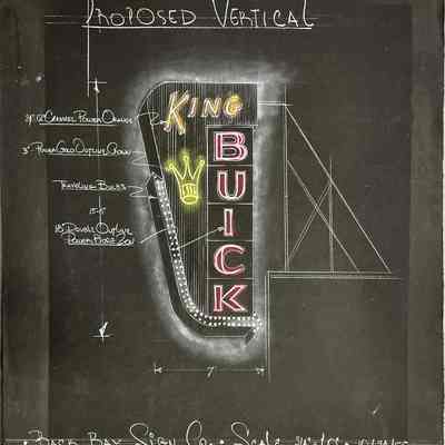 Back Bay Sign Company Vertical Sign Sketch