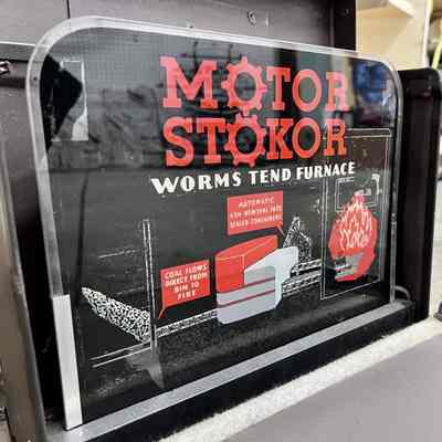 Motor Stokor Glass Salesman Sample Sign