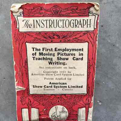 The Instructograph: The First Employment of Moving Pictures in Teaching Show Card Writing (1922)