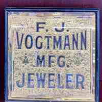 F.J. Vogtmann Jeweler Gilded Glass Sign