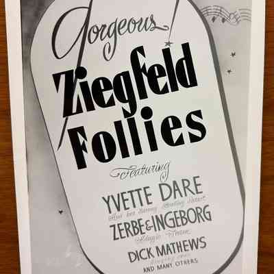 Ziegfeld Follies Show Card Photograph