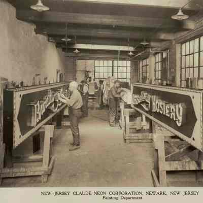 Claude Neon Corp. Newark NJ Painting Department Photograph