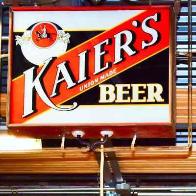 Kaier's Beer Reverse Glass Sign