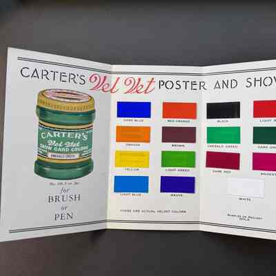 Carter's Ink Company Vel Vet Poster & Show Card Colors Pamphlet
