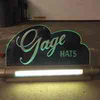          Gage Hats Etched Glass Rotating Sign picture number 3
   
