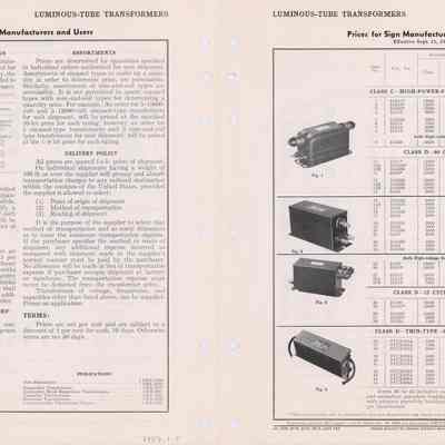 General Electric Company Illustrated Folio Price Sheet