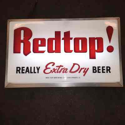 Redtop Beer Illuminated Plastic & Metal Sign
