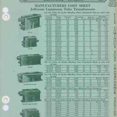 Jefferson Electric Company Illustrated Price Sheet