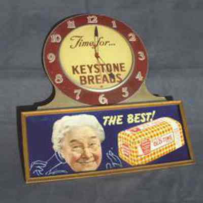 Keystone Breads Golden Toast Clock Sign