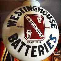 Westinghouse Batteries Glass Globe Sign