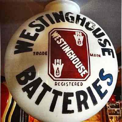 Westinghouse Batteries Glass Globe Sign