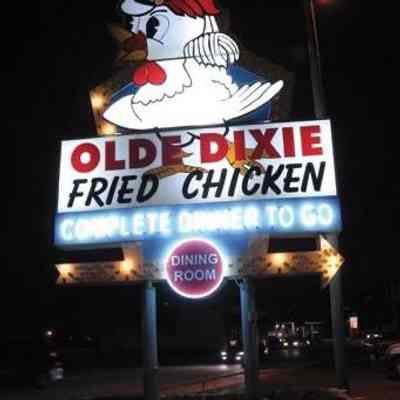 Old Dixie Chicken Double-Faced Figural Sign
