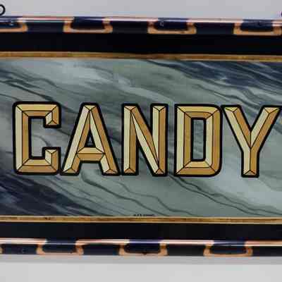 Candy Goldleaf Glass Sign by Alf Becker