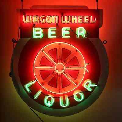 Wagon Wheel Cafe Neon Sign
