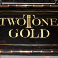 Two Tone Gold Goldleaf Glass Sign by Alf Becker