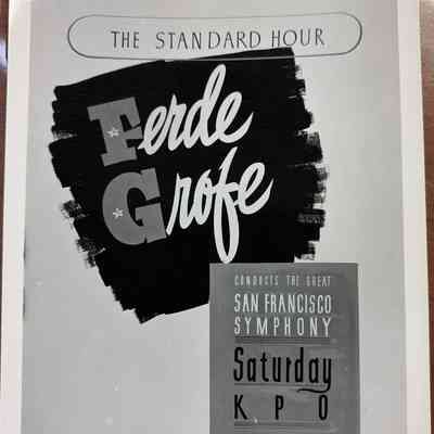 Ferde Grofe Show Card Photograph