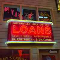 Greenville LOANS Porcelain Enamel & Neon Sign