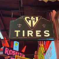          G&J Tires Double-Faced Metal & Opal Glass Sign picture number 7
   