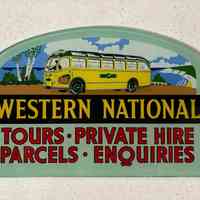 Western National Tours Reverse Painted Glass Sign