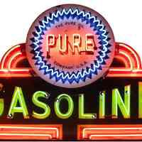 Pure Gasoline Flexlume Ripple Tin Sign