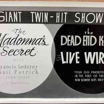 The Madonna's Secret & The Dead End Kids Show Card Photograph