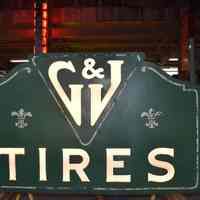          G&J Tires Double-Faced Metal & Opal Glass Sign picture number 4
   