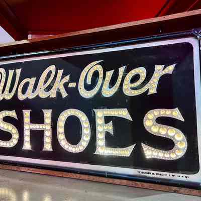 Walk Over Shoes Lightbulb NOS Sign